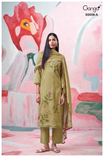 Ganga elysia 5058 wholesale dress materials in chickpet bangalore